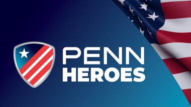 PENN Heroes shield and American flag