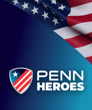 American Flag with PENN Heroes Logo
