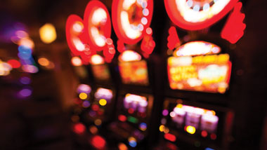 blurred slot machines